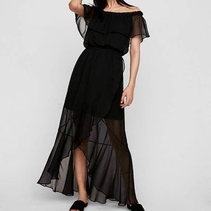Express Off the Shoulder Fit & Flare Maxi Dress L